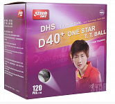 Мячи для настольного тенниса DHS 1* D40+ (DUAL) бел. 120 шт.